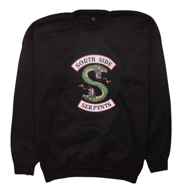 Active 90's Black Turtle Neck Sweatshirt Medium Vintage Southside Serpents