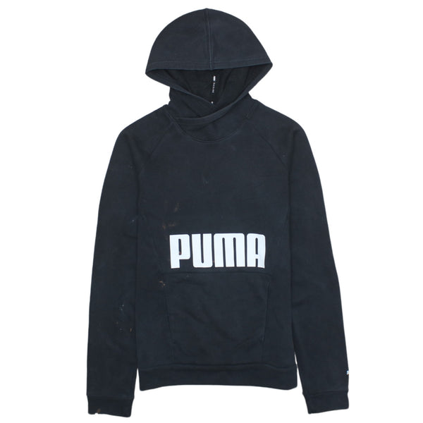 Puma 90's Vintage Spellout Black Pullover Hoodie Men's Small