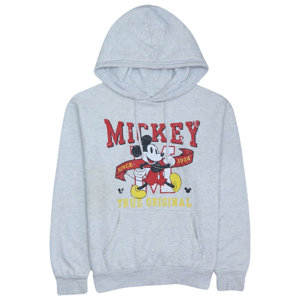 Vintage 90s Mickey Mouse Hoodie Small Grey Disney Pullover Top