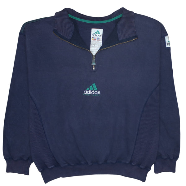 Adidas 90's Lightweight Quarter Zip Adidas Equipment Sweatshirt Medium Navy Blue