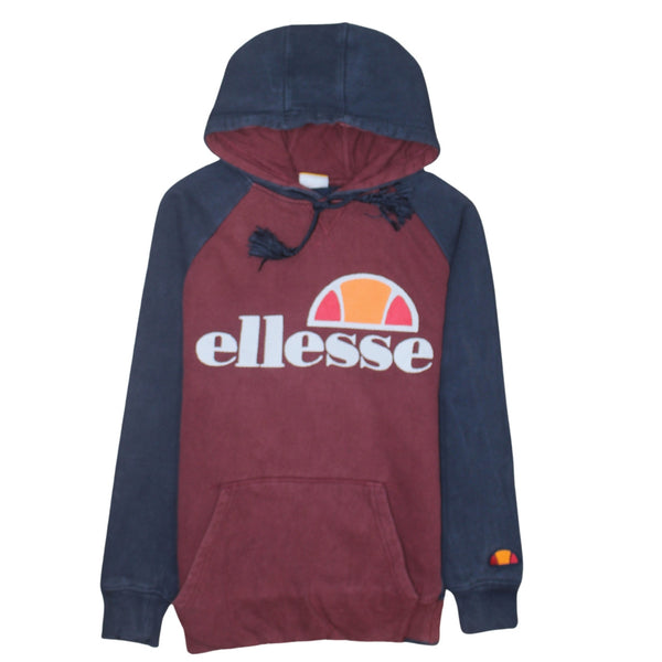 Ellesse 90's Spellout Pullover Hoodie XSmall  Burgundy Red