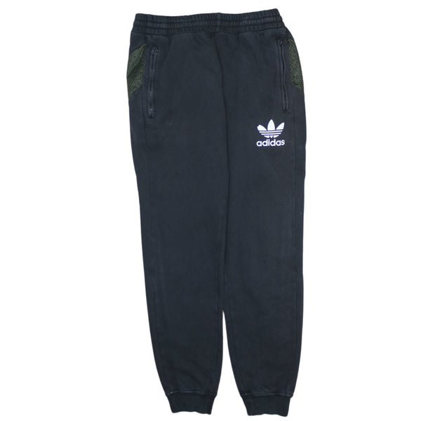 Adidas Men's Black Cotton Joggers Sweatpants Medium Elastic Waist