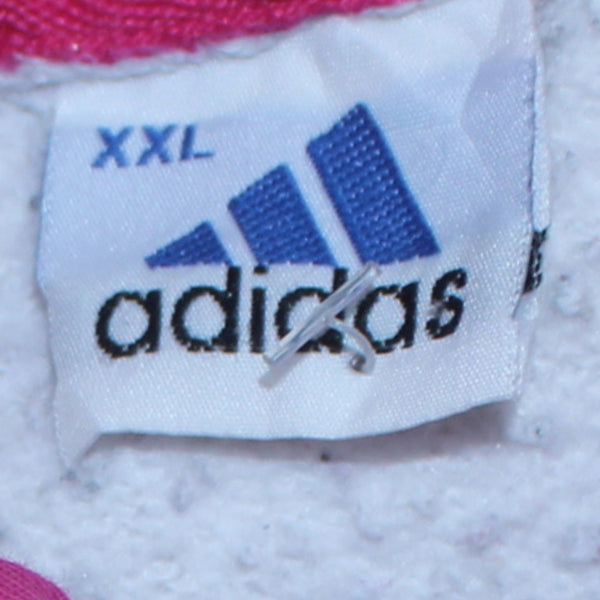 Adidas 90's Vintage Spellout Pullover Hoodie XXLarge (2XL) White