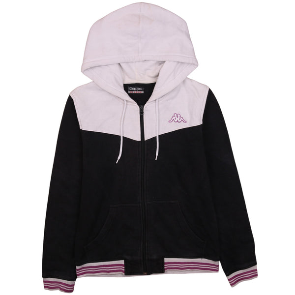 Kappa 90's Vintage Black XLarge Striped Cuff Full Zip Hoodie