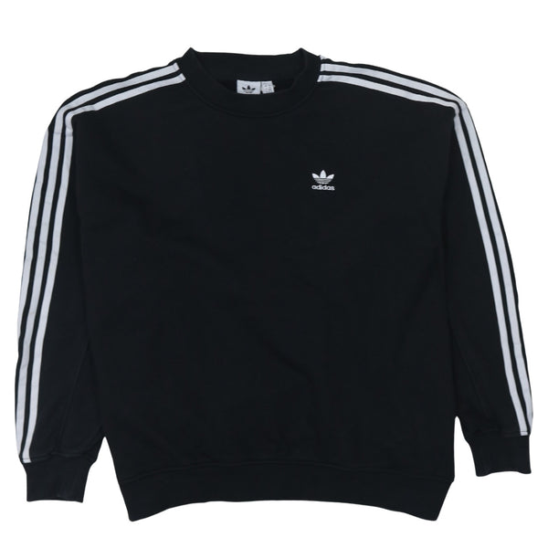 Adidas 90's Striped Sleeve Crew Neck Sweatshirt XSmall Black