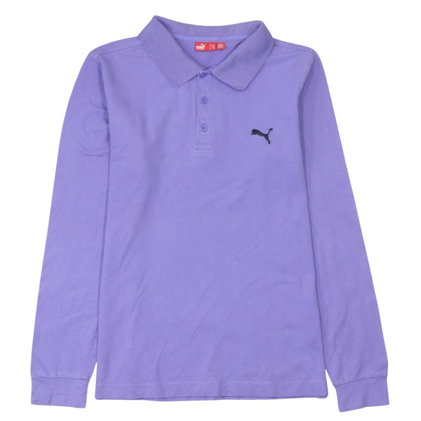 Puma 90's Long Sleeve Quarter Button Polo Shirt Medium Purple