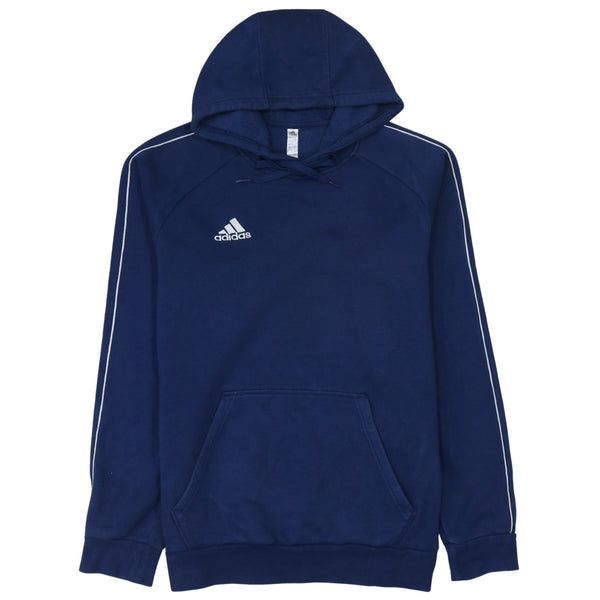Adidas 90's Drawstring Pockets Pullover Hoodie Medium Navy Blue