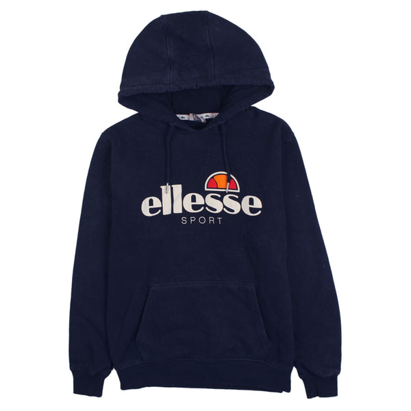 Ellesse Vintage 90's Spellout Pullover Hoodie Navy XLarge Women