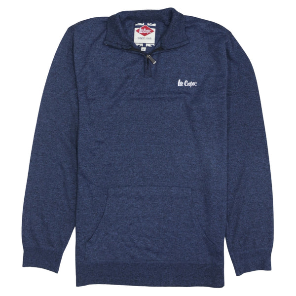 Lee 90's Lightweight Quarter Zip Sweatshirt XLarge Navy Blue