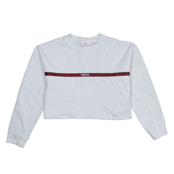 Levi's 90's Crop Crew Neck Sweatshirt XSmall White