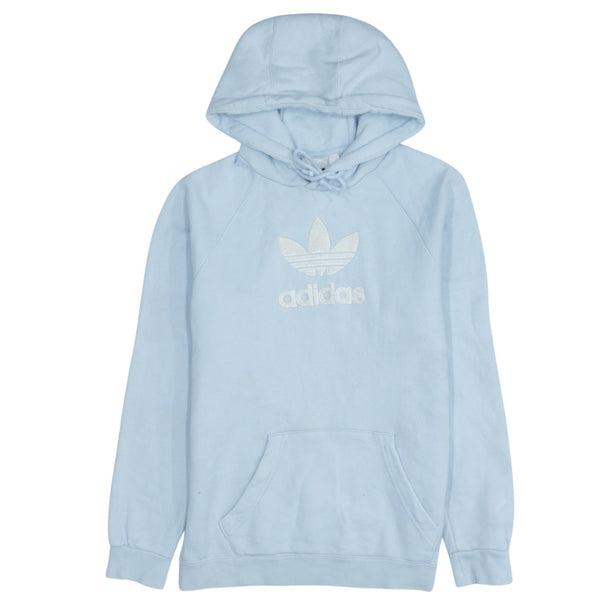 Adidas 90's Blue Spellout Pullover Hoodie XSmall
