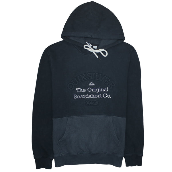 QuikSilver 90's Drawstring Pockets Pullover Hoodie Medium Black