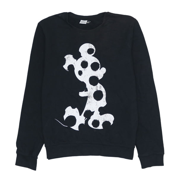 Vintage 90's Disney Mickey Mouse Black Crew Neck Sweatshirt Medium