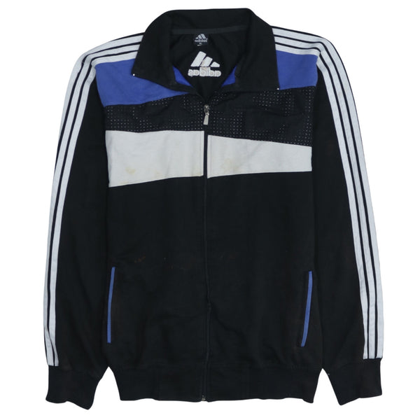 Adidas 90's Black Striped Sleeve Zip Up Sweatshirt XLarge