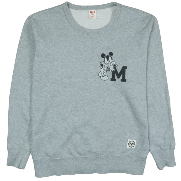 Vintage Disney 90's Mickey Mouse Crew Neck Sweatshirt Mens Grey Med