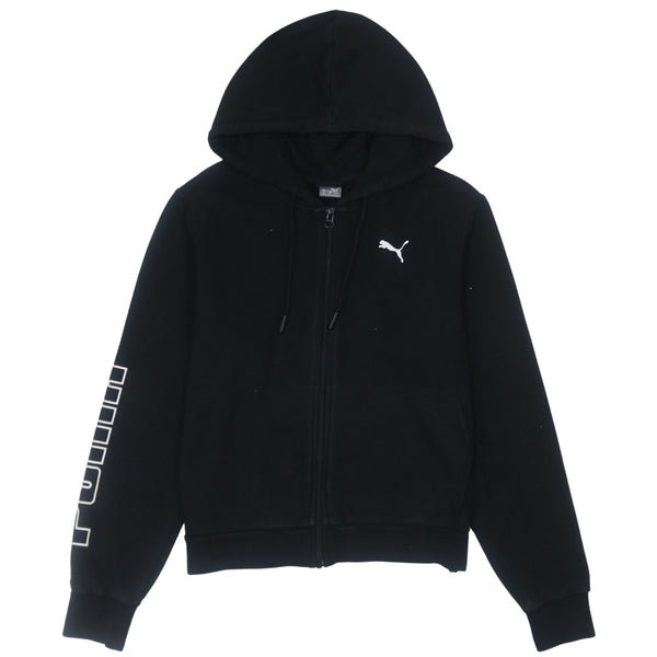 Puma 90's Vintage Black Full Zip Lightweight Hoodie Men's Small