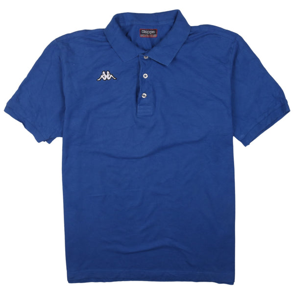 Kappa 90's Short Sleeves Quarter Button Polo Shirt XLarge Blue
