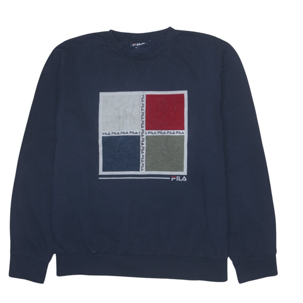 Fila 90's Heavyweight Crew Neck Sweatshirt XLarge Navy Blue