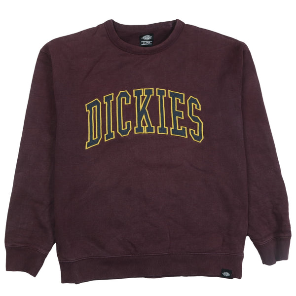 Dickies Vintage 90's Spellout Crew Neck Sweatshirt XLarge Burgundy Red
