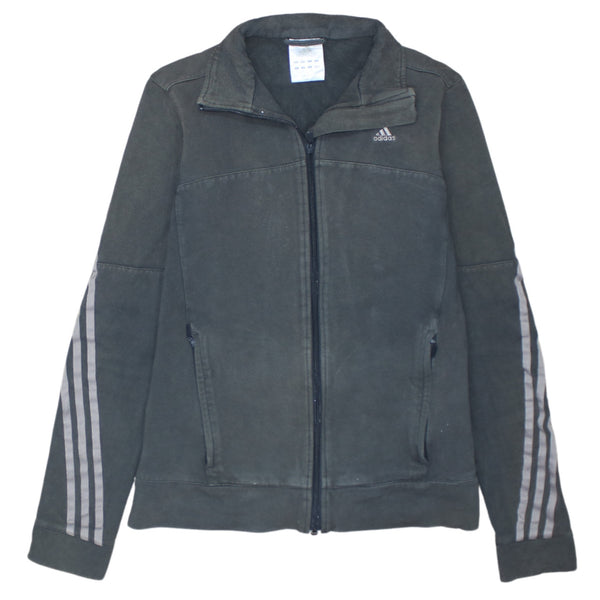 Adidas 90's Black Striped Sleeve Zip Sweatshirt Women's Small