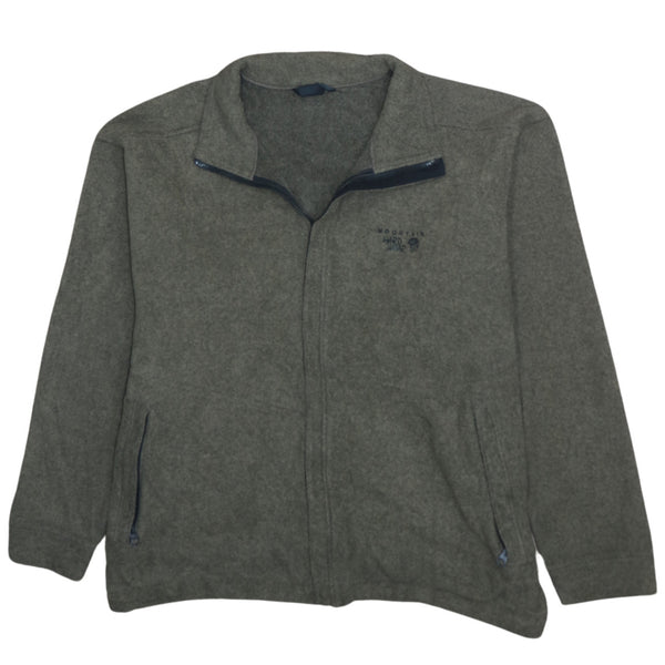 Vintage 90's Lightweight Khaki Green Full Zip Up Sweatshirt - Men's Large