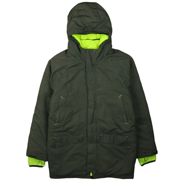 Champion Women's Large 90's Green Hooded Zip-Up Windbreaker Jacket