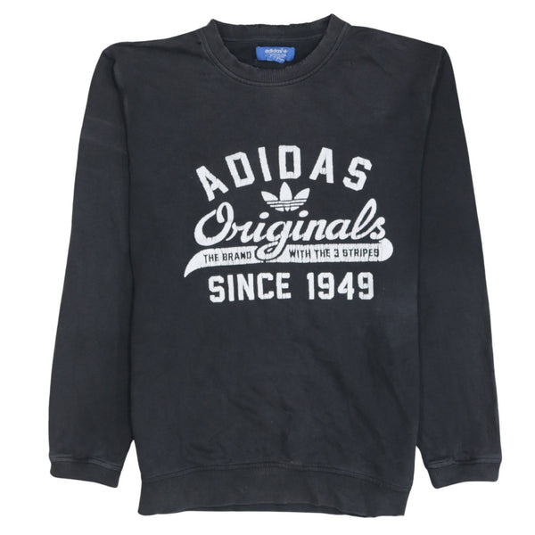 Adidas 90's Spellout Crew Neck Sweatshirt Small Black