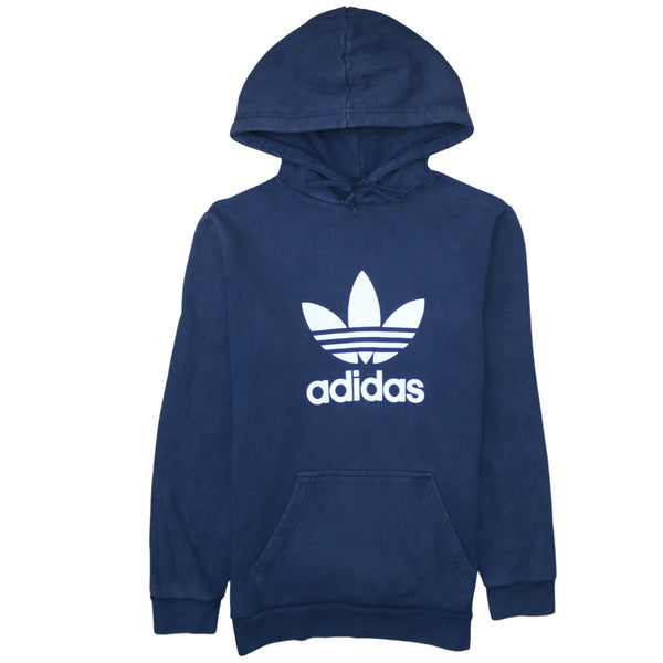 Adidas 90's Spellout Pullover Hoodie Small Navy Blue