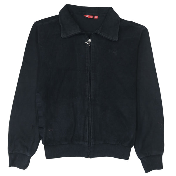 Puma 90's Plain Full Zip Up Sweatshirt XLarge Black