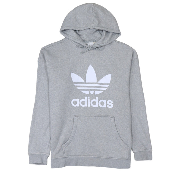 Adidas 90's Spellout Pullover Hoodie Medium Grey