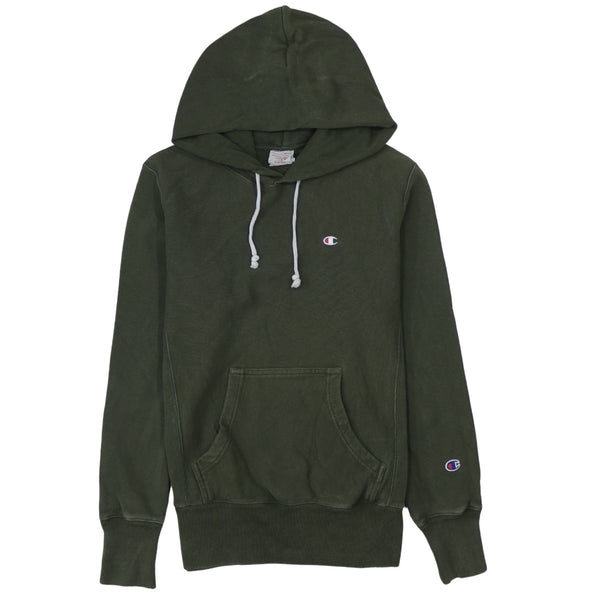 Champion 90's Drawstring Pockets Pullover Hoodie Small Green