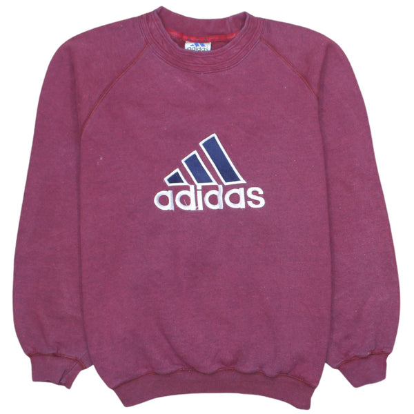 Adidas Vintage 90's Burgundy Red Spellout Sweatshirt - Men's Medium