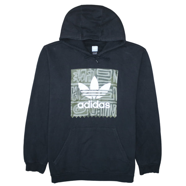 Adidas 90's Spellout Pullover Hoodie XLarge Black