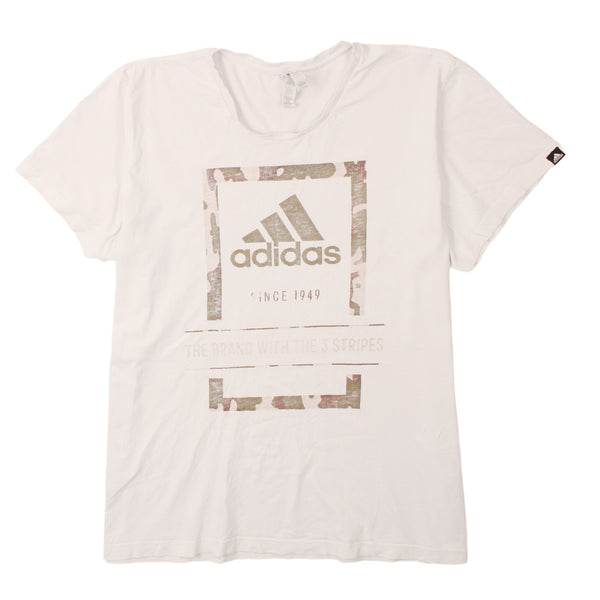 Adidas 90's Spellout Short Sleeves T Shirt XXLarge (2XL) White