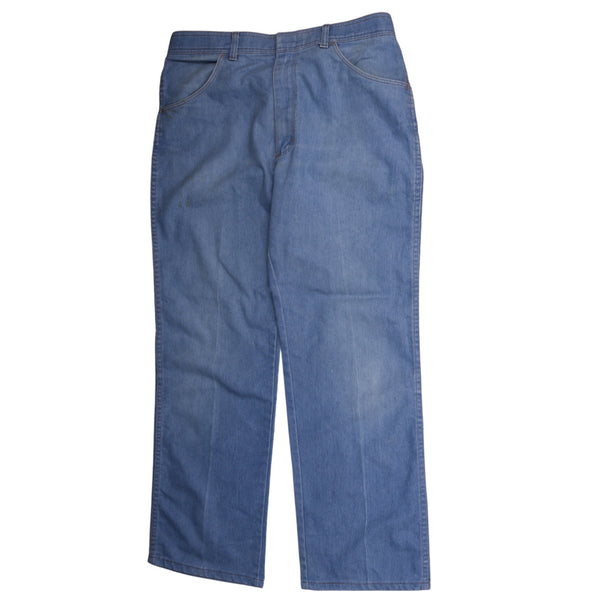 Vintage Wrangler 90s Men's Straight Leg Blue Baggy Trousers 36