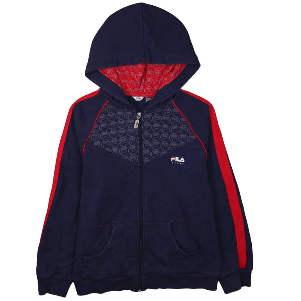 Fila 90's Full Zip Up Hoodie XLarge Navy Blue