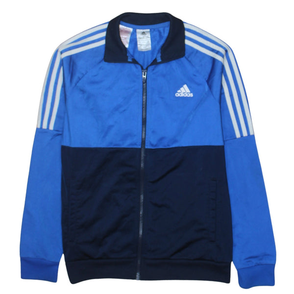 Adidas 90's Striped Sleeve Full Zip Up Sweatshirt Large Blue