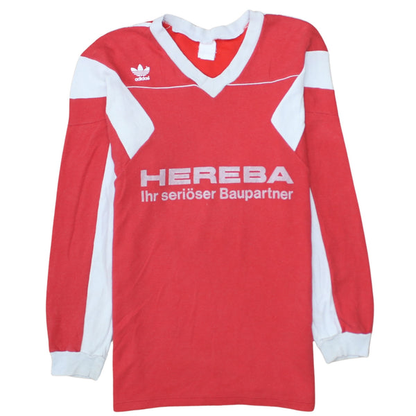 Adidas 90's Lightweight V Neck Sweatshirt Small  Red