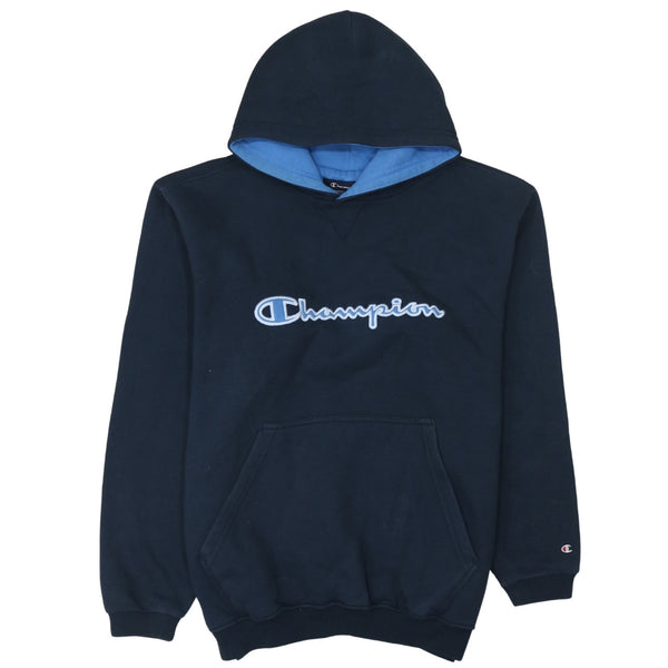 Champion 90's Spellout Pullover Hoodie Medium  Black