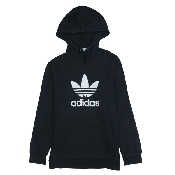 Adidas Men's 90s Spellout Hoodie, Black, Cotton, Vintage Pullover, Small