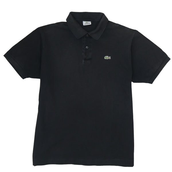Lacoste 90's Short Sleeves Quarter Button Polo Shirt XLarge  Black