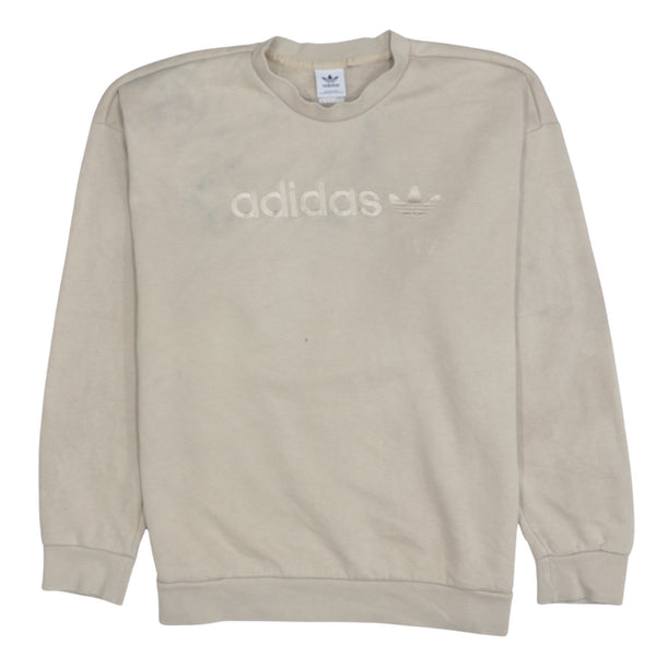 Adidas 90's Spellout Crew Neck Sweatshirt Large  Beige Cream