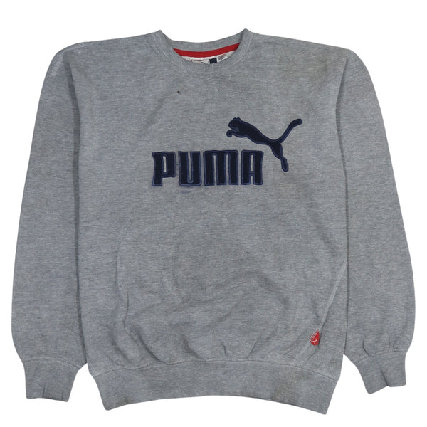 Puma 90's Spellout Crew Neck Sweatshirt Small Grey