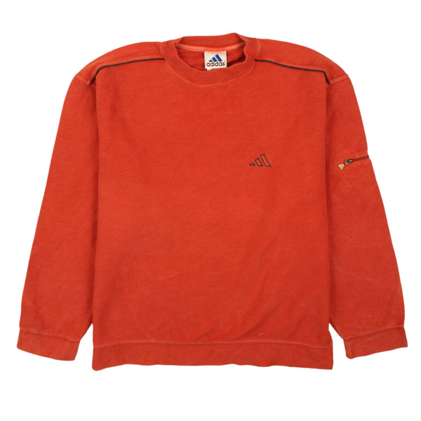 Adidas 90's Vintage Heavyweight Crew Neck Sweatshirt Small Orange