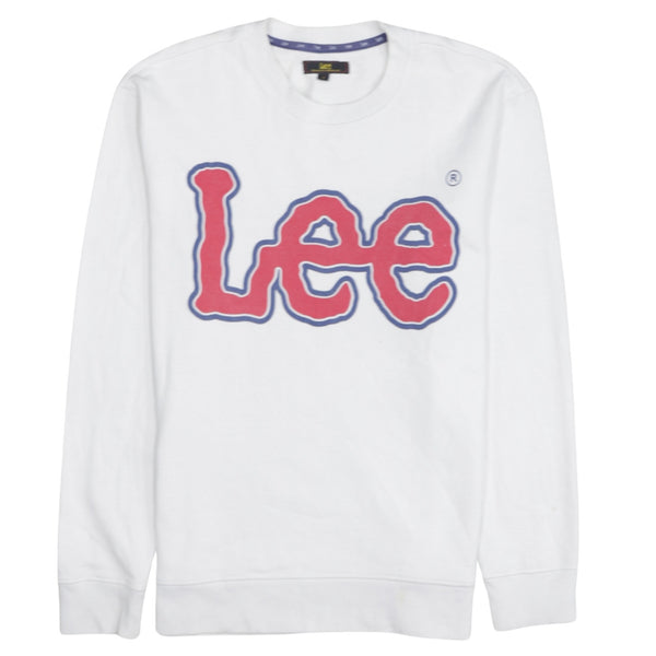 Lee 90's Spellout Crew Neck Sweatshirt Small White