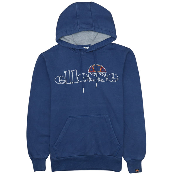Ellesse 90's Vintage Spellout Pullover Hoodie Small Navy Blue