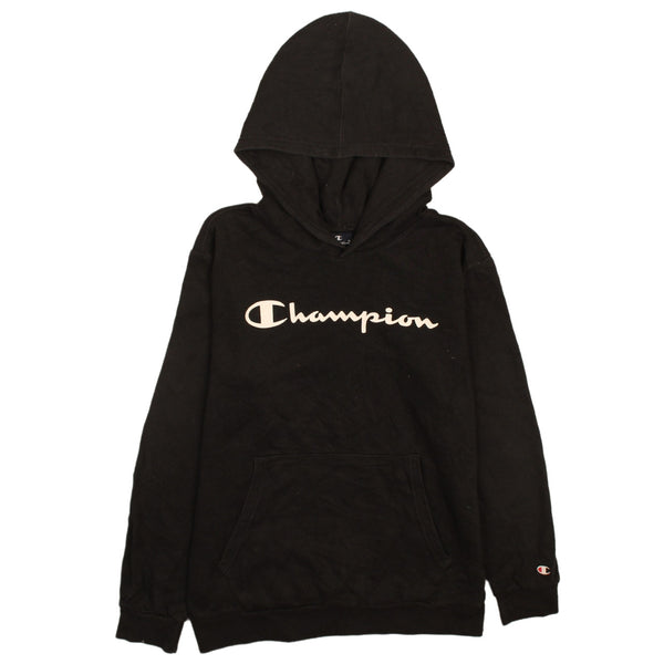 Champion 90's Black Heavyweight Spellout Hoodie XL Vintage Quality