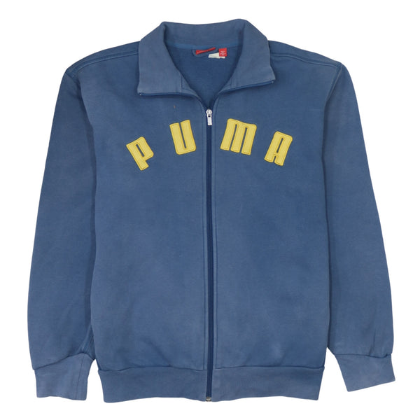 Puma 90's Vintage Spellout Full Zip Sweatshirt - Medium Navy Blue
