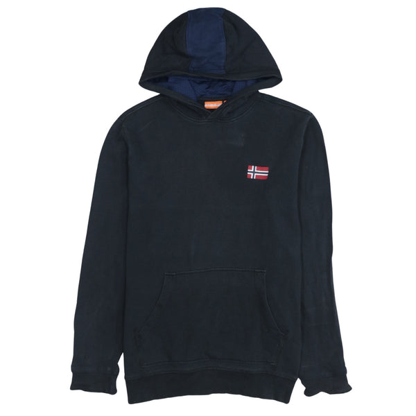 Napapijri 90's Drawstring Pockets Pullover Hoodie Small  Black