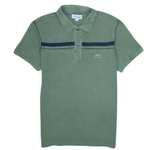 Lacoste 90's Short Sleeves Quarter Button Polo Shirt Small Green